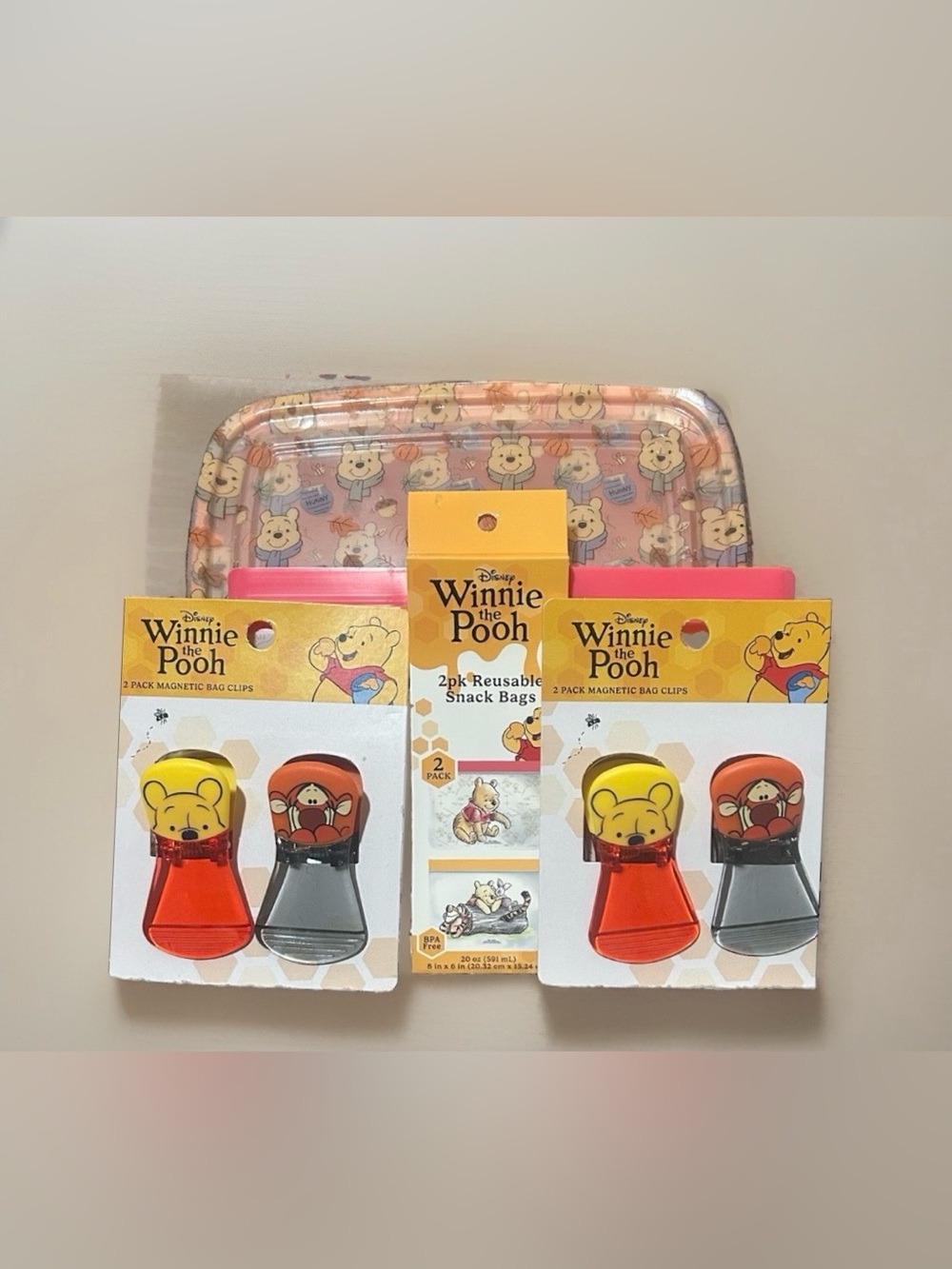 Winnie the Pooh Kids Snack Bag Clips, Storage Containers & Reusable Snack Bags 4